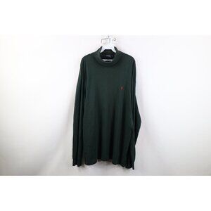 Vintage 90s Ralph Lauren Mens XL Faded Turtleneck Long Sleeve T-Shirt Green USA